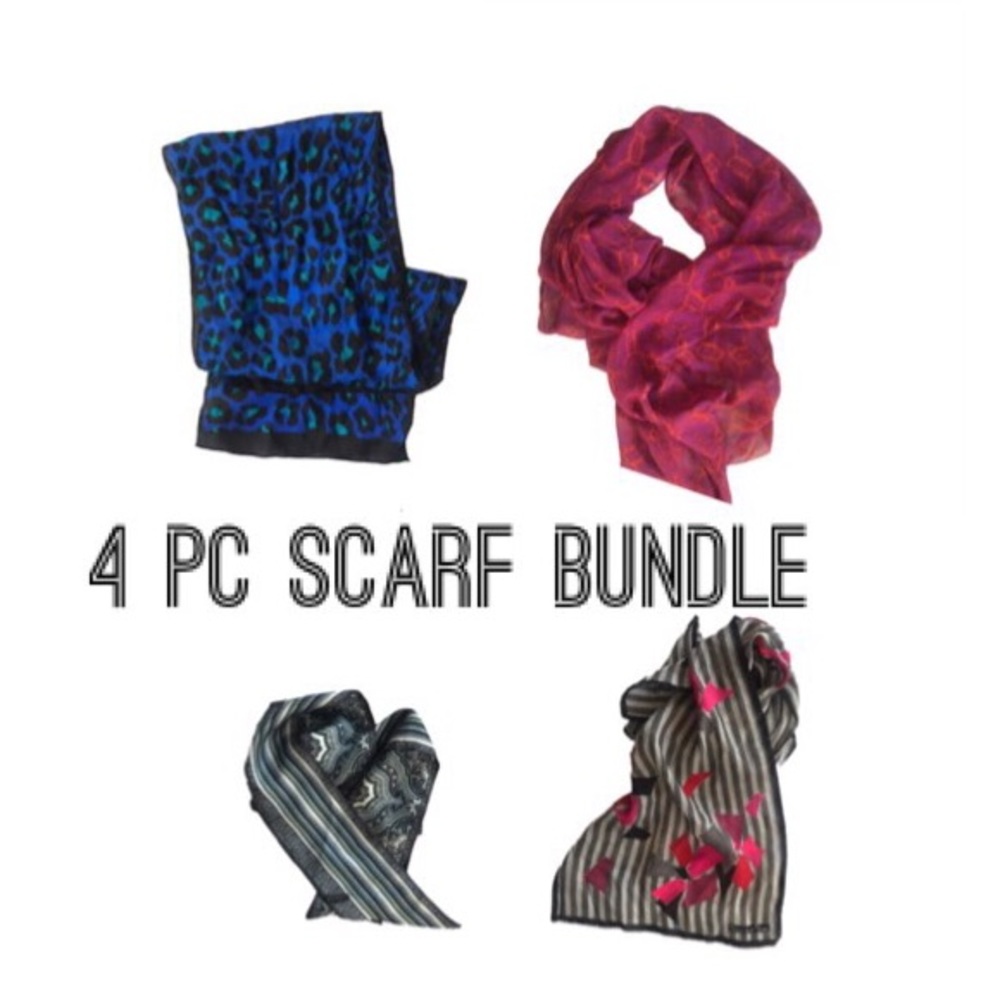 Set Of 4 Scarves, Different Colors/Styles! - image 1